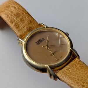 Fossil Collection Vintage Quartz Watch with Genuine Leather Band UNTESTED